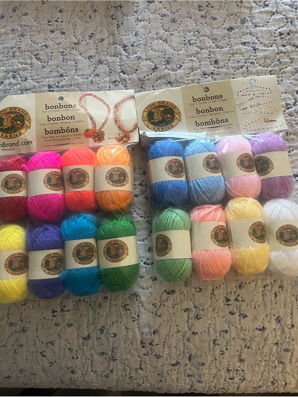 Lion Brand Bonbons Mini Yarn Set - Assorted Bright and Pastel Colors